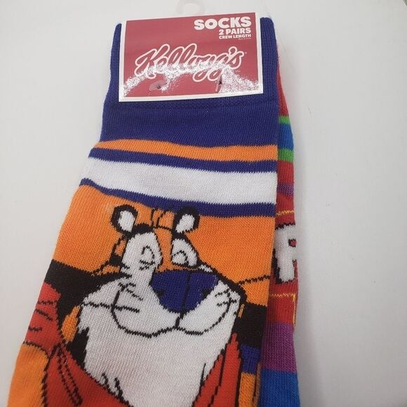 𝅺kellogs socks cereal Tony the tiger fruit loops socks - Picture 2 of 5